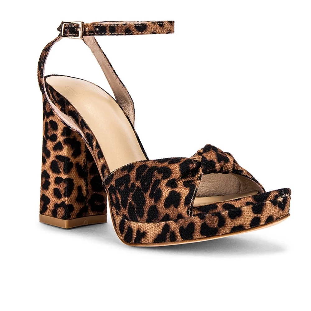 LPA Alessia leopard print platform heels sz 8 NEW